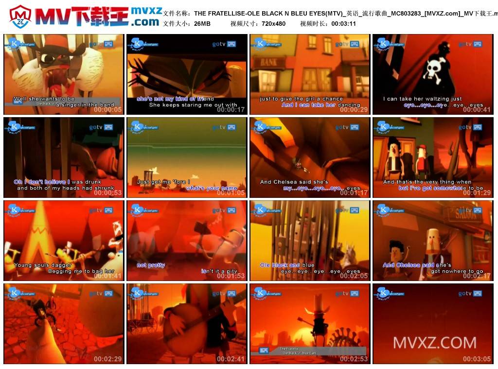 THE FRATELLISE-OLE BLACK N BLEU EYES(MTV)_英语_流行歌曲_MC803283